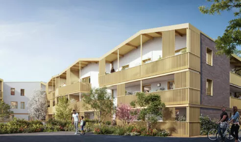Extérieur de la résidence L'Eclat situé à Ploemeur, près de Lorient. Des logements neufs réalisés par Pierre Promotion