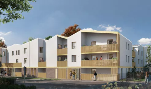 Extérieur de la résidence L'Eclat situé à Ploemeur, près de Lorient. Des logements neufs réalisés par Pierre Promotion