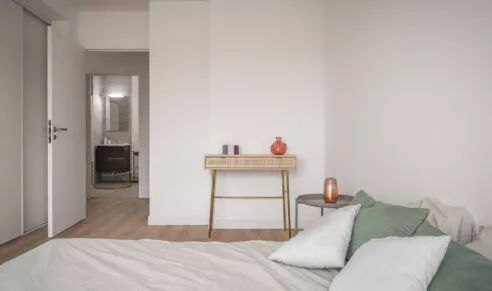 Résidence Avant-scène à Lorient, appartement témoin, photo d'une chambre double.
