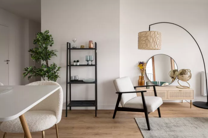 Résidence Avant-scène à Lorient, appartement témoin, photo du salon.