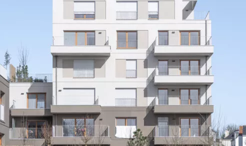 Résidence Avant-Scène à Lorient, vue de la façade ouest de la copropriété.