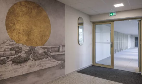 Résidence Esprit du Large à Brest, focus sur les parties communes à l'entrée de la copropriété.