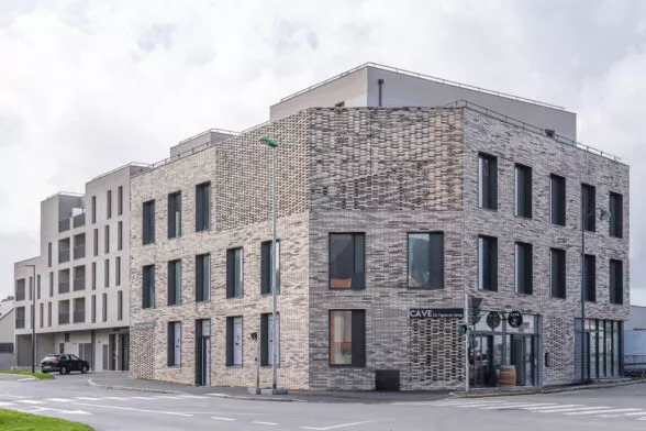 Extérieure du bâtiment Terra, situé à Liffré, près de Rennes. Des logements neufs réalisés par Pierre promotion.
