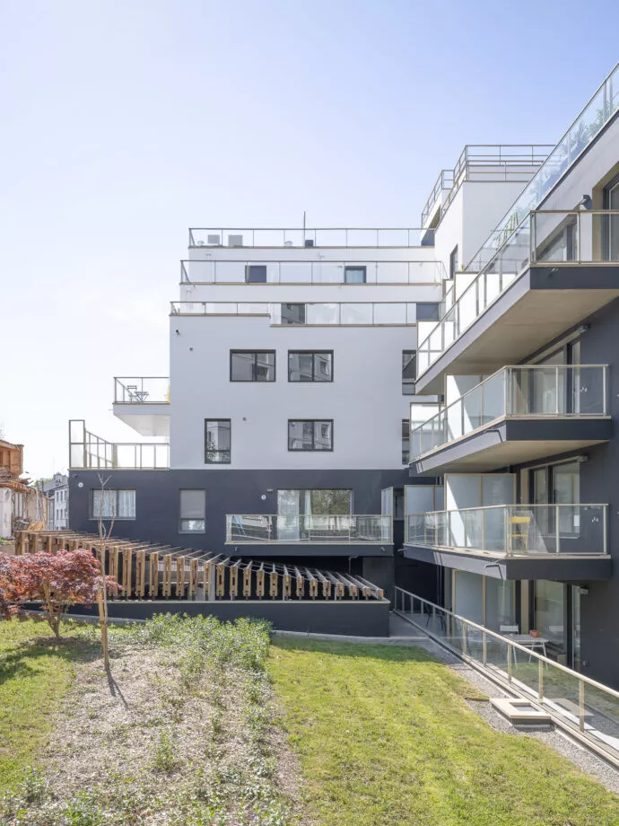 Extérieur de la résidence Villa Saint-Paul à Rennes. Des logements neufs réalisé par Pierre Promotion.