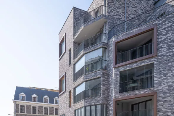 Extérieur de la résidence Terres Brunes à Saint-Malo. Des logements neufs réalisé par Pierre Promotion.