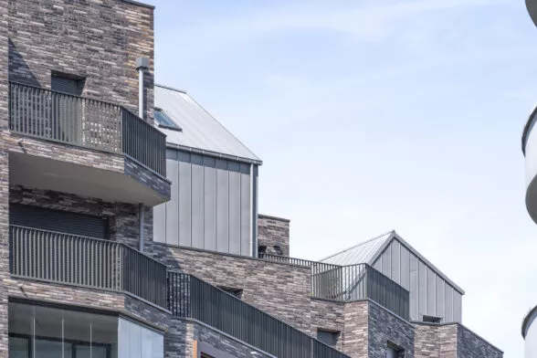 Extérieur de la résidence Terres Brunes à Saint-Malo. Des logements neufs réalisé par Pierre Promotion.