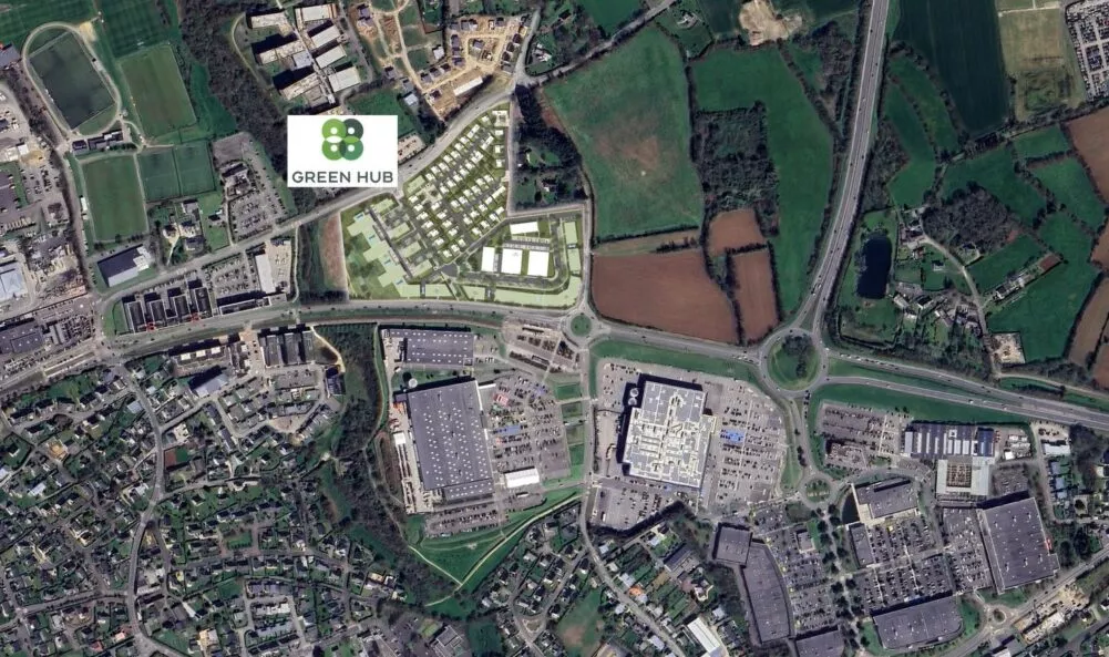 Vue du programme Green Hub dans la ville de Guipavas, près de Brest.