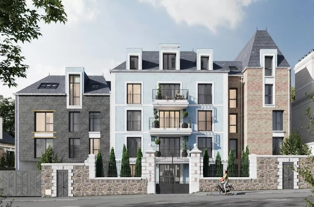 Résidence George V à Saint-Malo, vue de la façade extérieure de l'entrée.